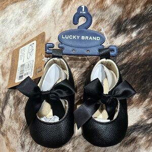 Lucky Brand Black Baby Bow Shoes